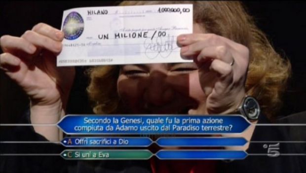 Michela De Paoli vince 1 milione a Chi vuol essere milionario!