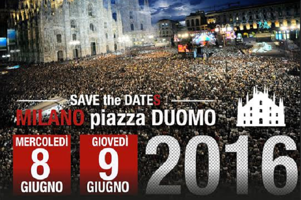 Radio Italia Live 2016, doppio concerto l’8 e il 9 giugno 2016 in Piazza Duomo a Milano