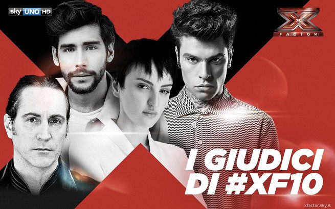 X Factor 2016, giudici Arisa, Fedez, Alvaro Soler e Manuel Agnelli