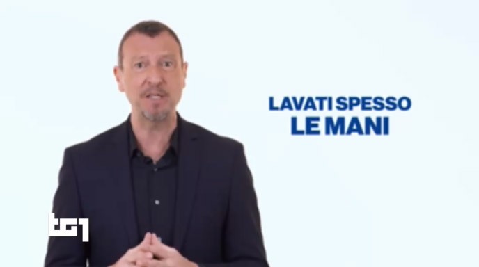 Amadeus volto Rai (anche) contro il Coronavirus: lo spot