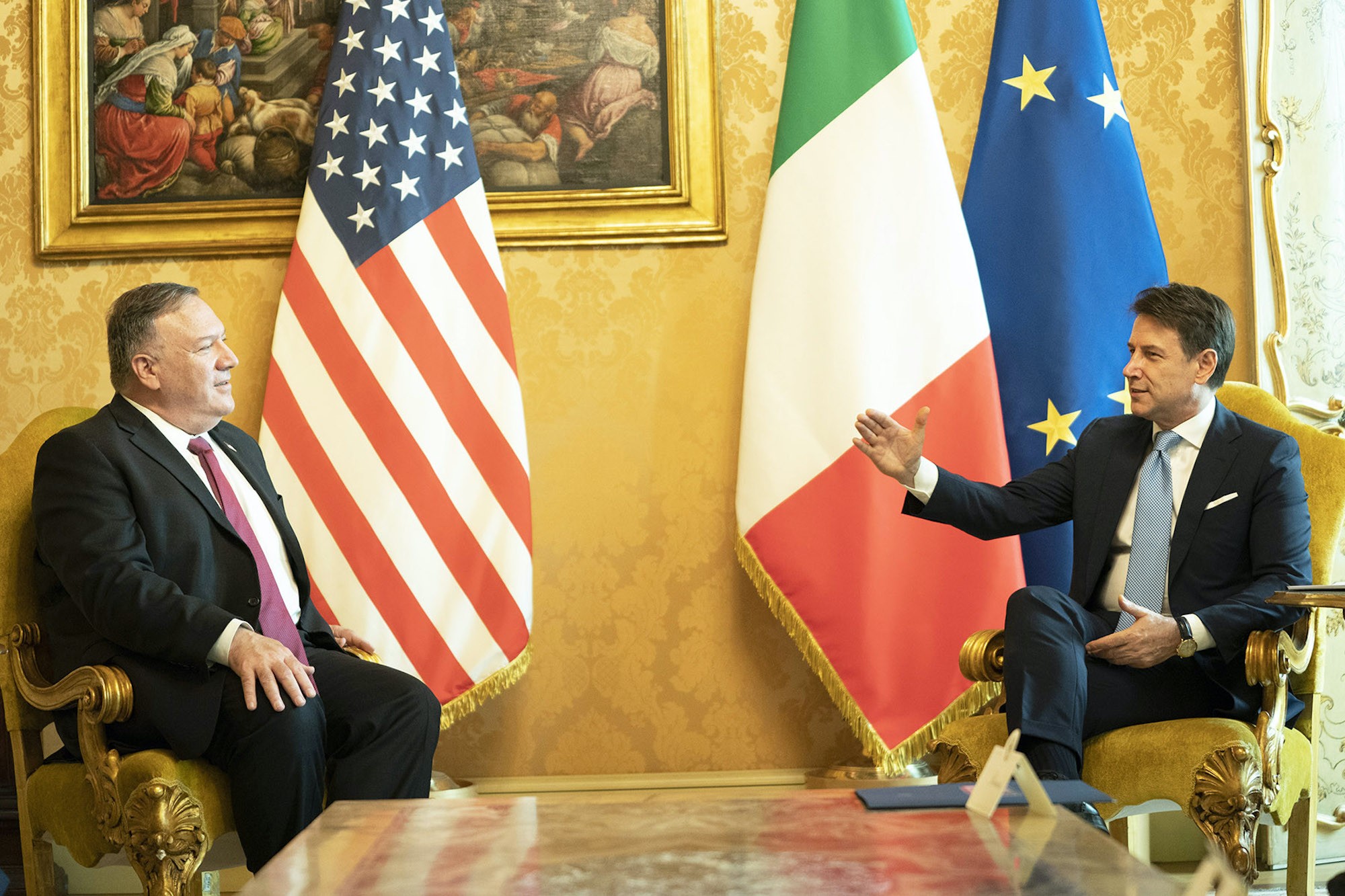 Conte e Di Maio incontrano il Segretario di Stato USA Mike Pompeo