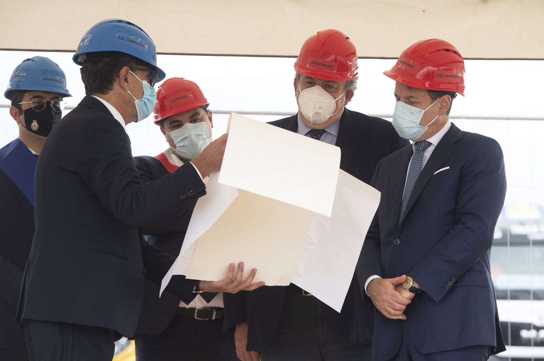 Il premier Giuseppe Conte in visita a Taranto (12 ottobre 2020)